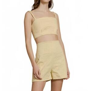 NEW CORTANA limon bustier top in pale yellow